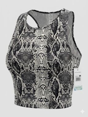 NWT Balance Collection Snake Print High-Neck Cropped Tank - Size L